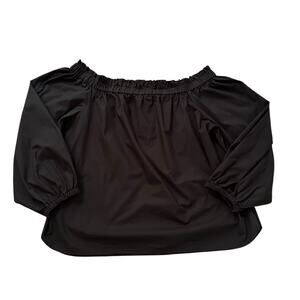 J. Crew black long sleeve off-the-shoulder cotton top size 12